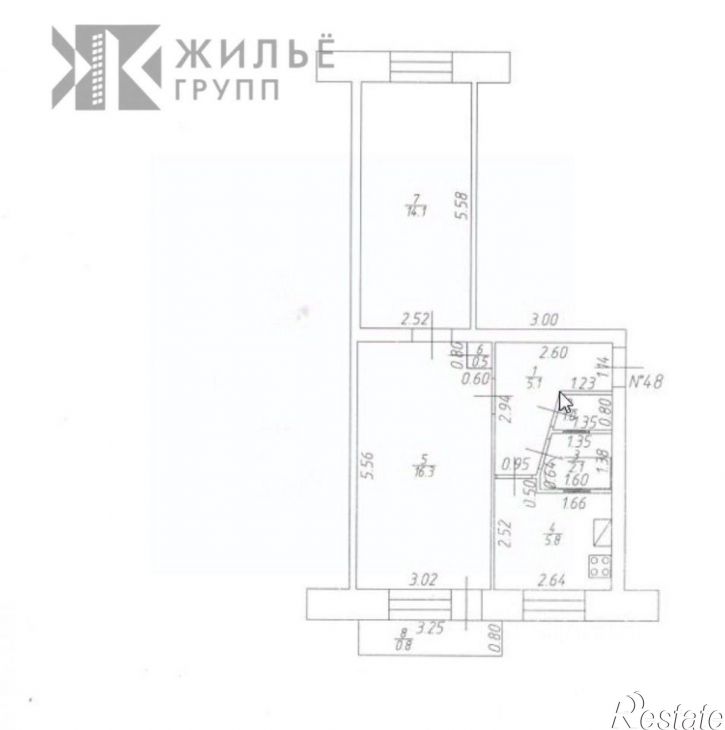 2-комн квартира ул Новаторов, 2А,  д. 2А
