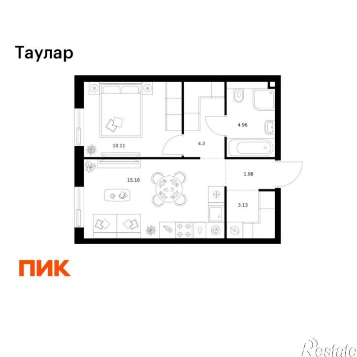1-комн квартира в новом доме ул Хади Такташа, 135,  д. 135