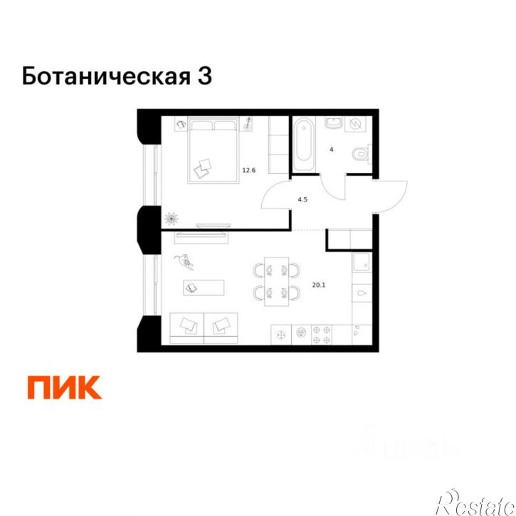 1-комн квартира в новом доме ул Нурсултана Назарбаева, 30,  д. 30