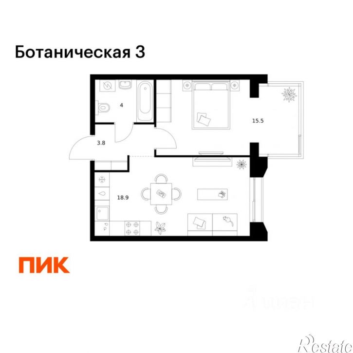 1-комн квартира в новом доме ул Нурсултана Назарбаева, 30,  д. 30