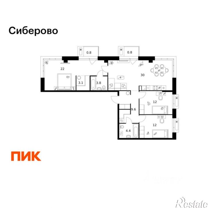 3-комн квартира в новом доме ул Халитова, 4,  д. 4