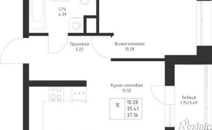1-комн квартира в новом доме Республика Татарстан (Татарстан), улица Петра Полушкина, 5
