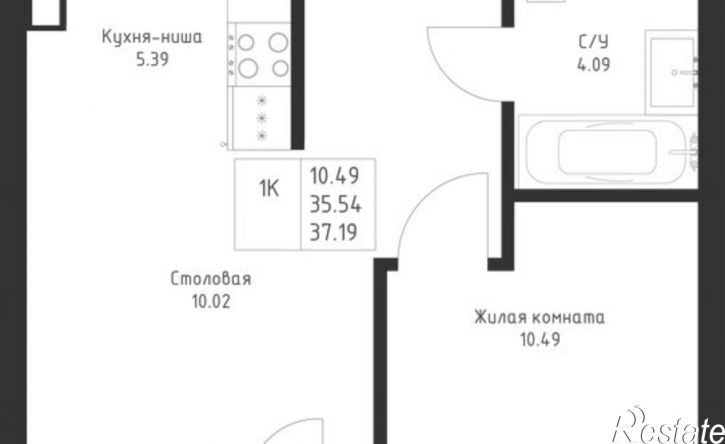 1-комн квартира в новом доме Республика Татарстан (Татарстан), улица Петра Полушкина, 5