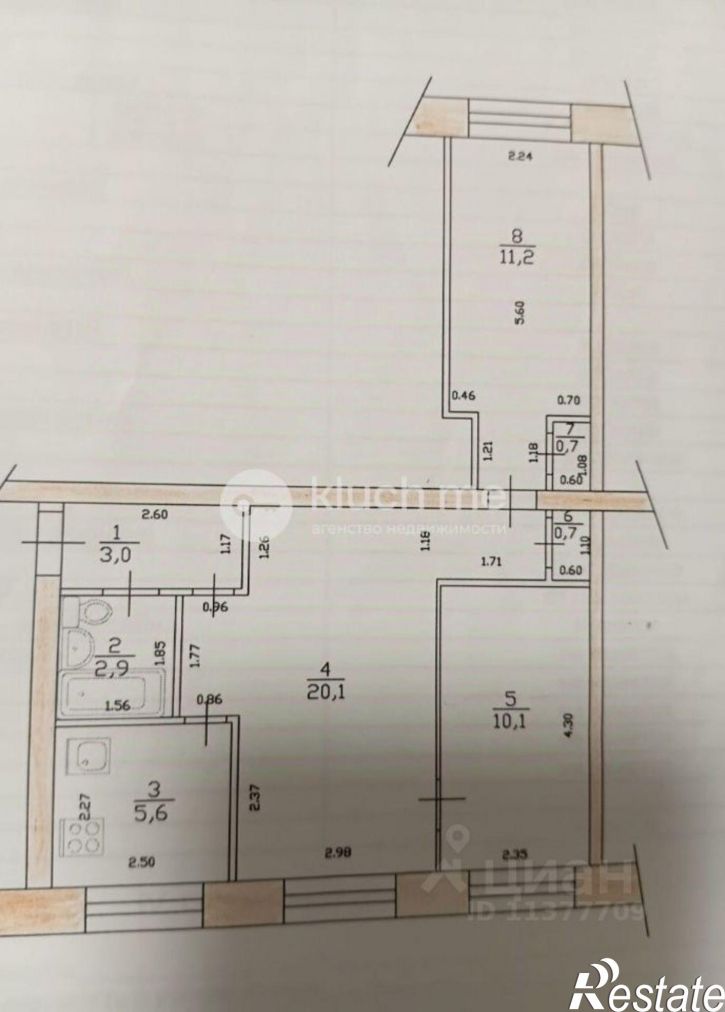 3-комн квартира улица Лейтенанта Красикова, 7,  д. 7