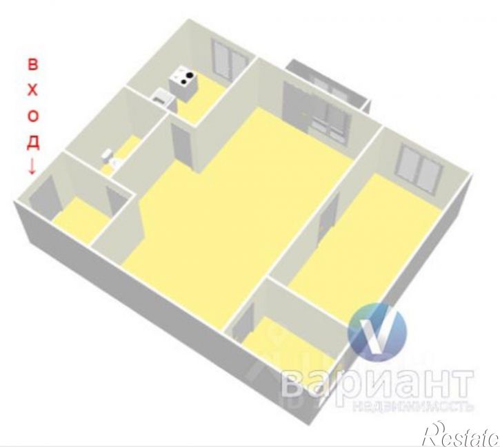 2-комн квартира улица Академика Кирпичникова, 19,  д. 19
