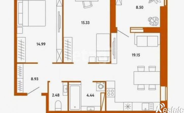 3-комн квартира улица Кул Гали, 7Б к1,  д. 7Б к1