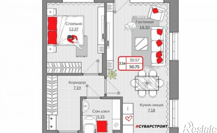 2-комн квартира в новом доме улица Ярышлар, 10,  д. 10