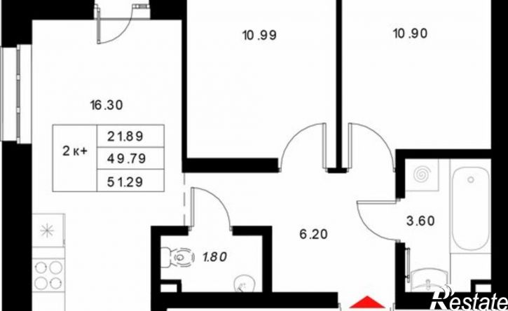 2-комн квартира в новом доме ул Техническая, 21А,  д. 21А