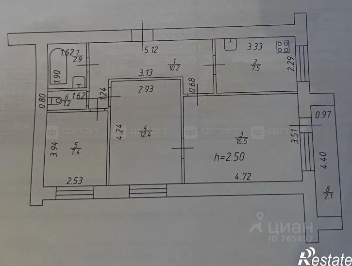 3-комн квартира ул Дачная, 1,  д. 1