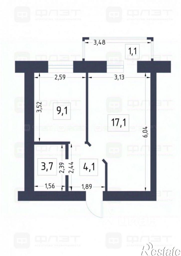 1-комн квартира ул Азата Аббасова, 12,  д. 12