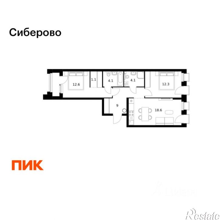 2-комн квартира в новом доме проезд Владимира Шнеппа, 5 к2,  д. 5 к2