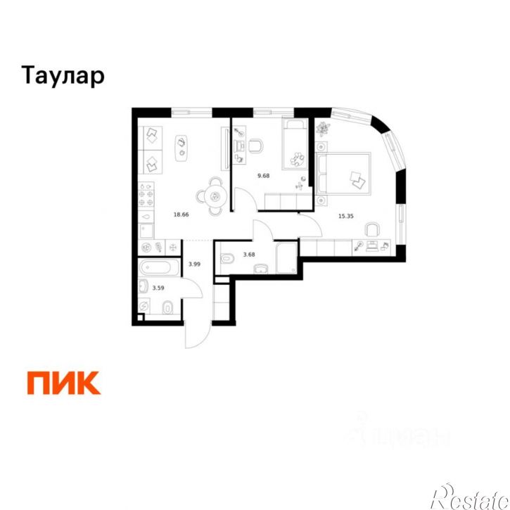 2-комн квартира в новом доме ул Хади Такташа, 135,  д. 135