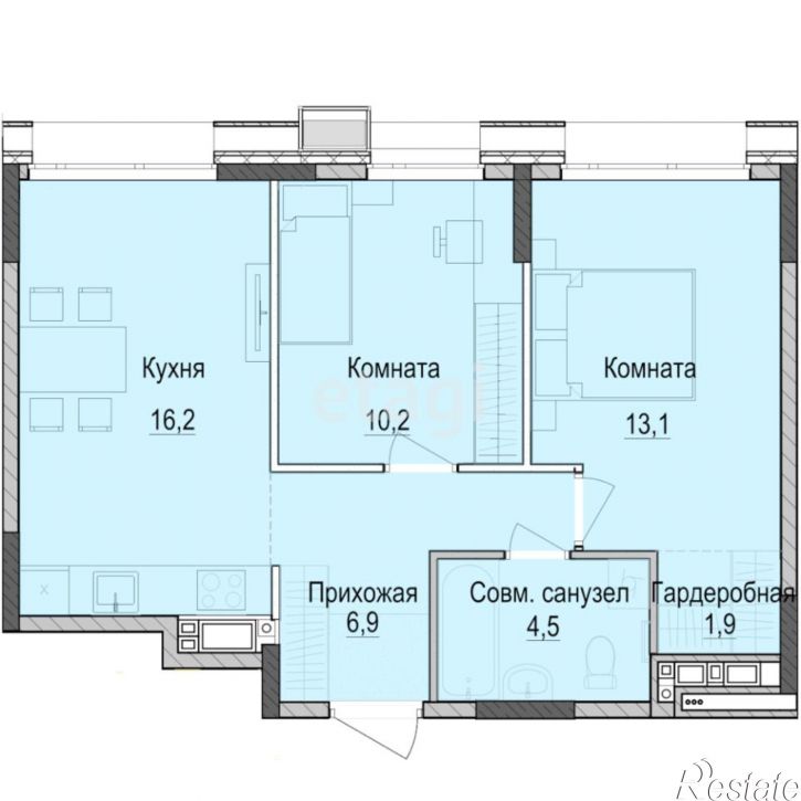 2-комн квартира в новом доме Южно-Промышленная улица