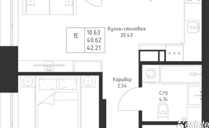 1-комн квартира в новом доме улица Петра Полушкина, 6,  д. 6