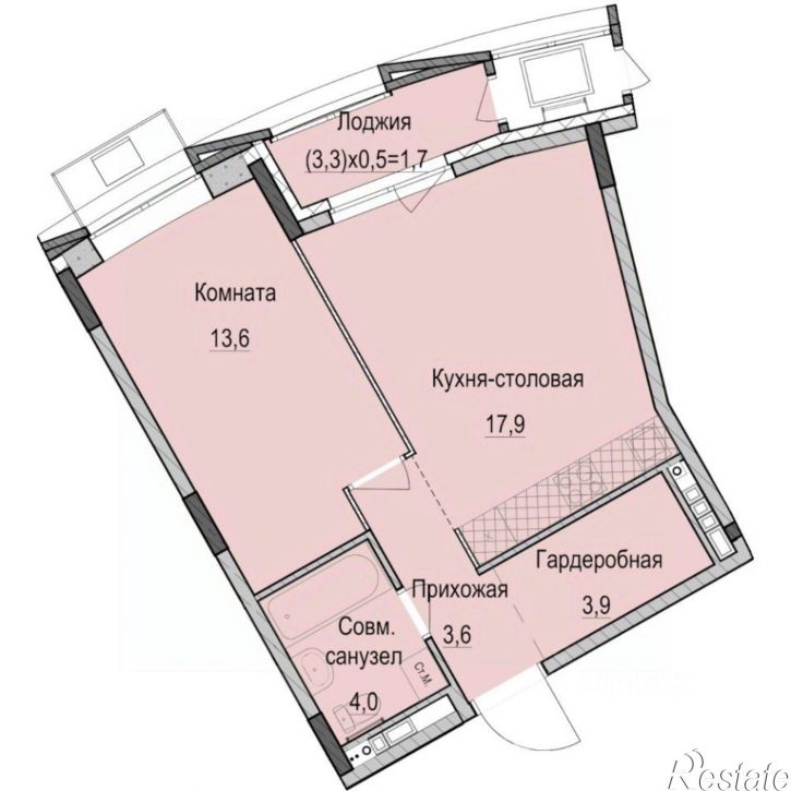 1-комн квартира в новом доме Фермское шоссе