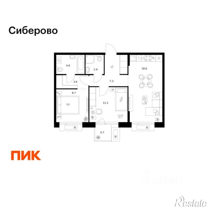 2-комн квартира в новом доме ул Халитова, 4,  д. 4
