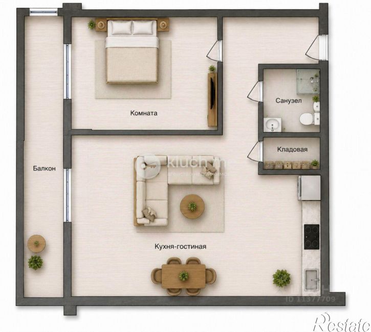 2-комн квартира Берёзовая улица, 33,  д. 33