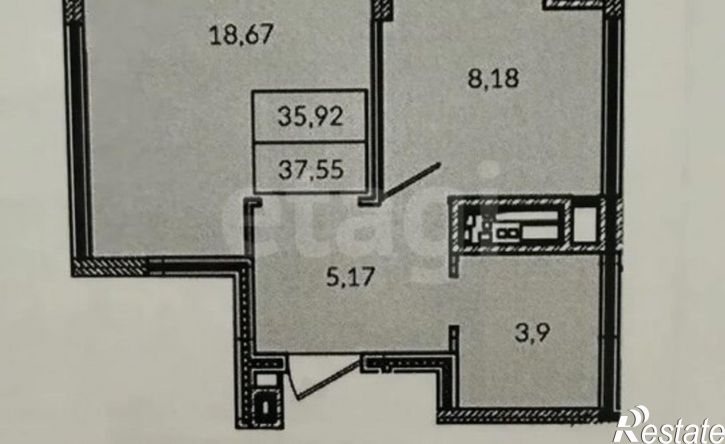 1-комн квартира ул Гагарина, 77А/1,  д. 77А/1