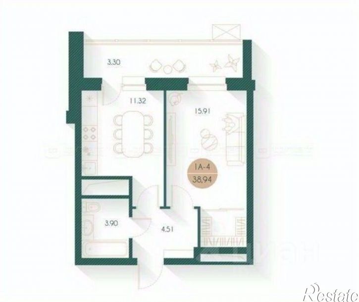 1-комн квартира в новом доме ул Аделя Кутуя, 185,  д. 185