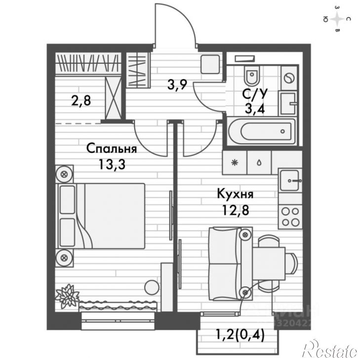 1-комн квартира в новом доме ул Даурская, 2А,  д. 2А