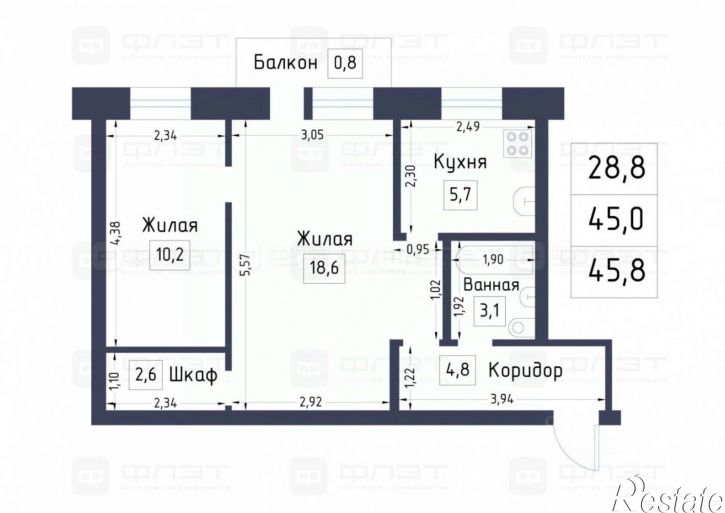 2-комн квартира ул Габдуллы Тукая, 65а,  д. 65а