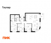 3-комн, 83 кв м, этаж 20/24 ул Хади Такташа, 135