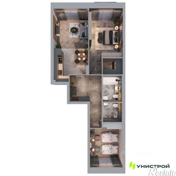 2-комн квартира в новом доме ул Адмиралтейская, 1,  д. 1