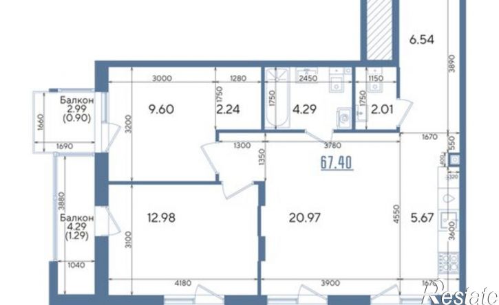 2-комн квартира в новом доме ул Годовикова, 27А,  д. 27А