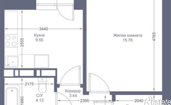 1-комн квартира в новом доме Республика Татарстан (Татарстан), ЖК Мой Ритм, ПК1-1