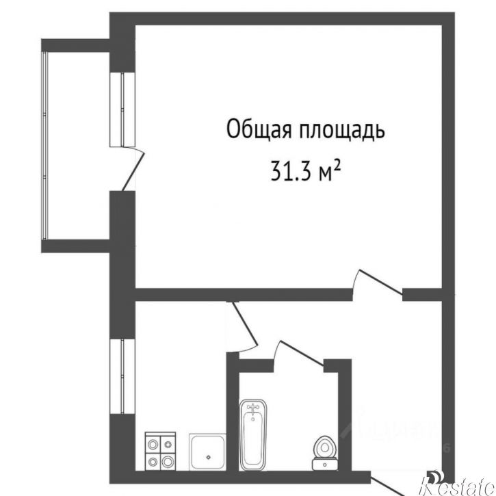 1-комн квартира ул Гудованцева, 43/4,  д. 43/4