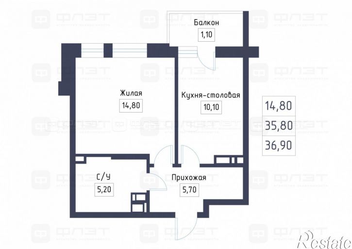 1-комн квартира ул. Академика Губкина, дом 12Б