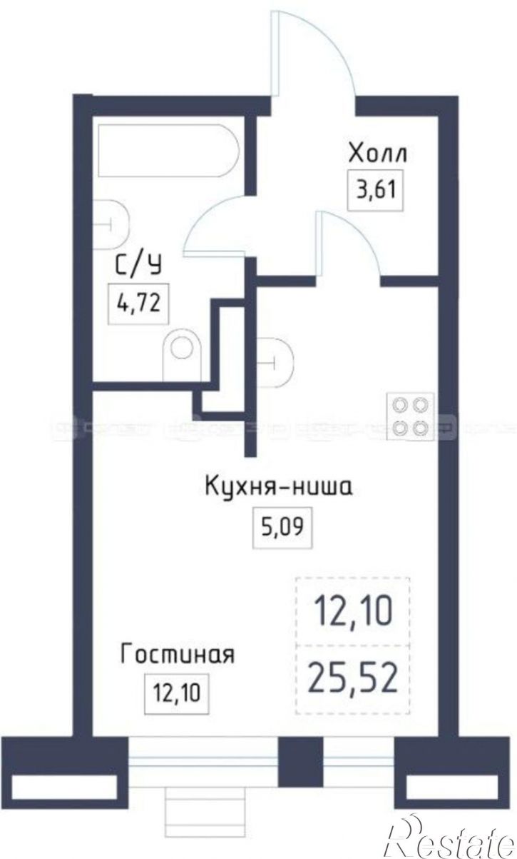 Студия ул. Рауиса Гареева, дом 119