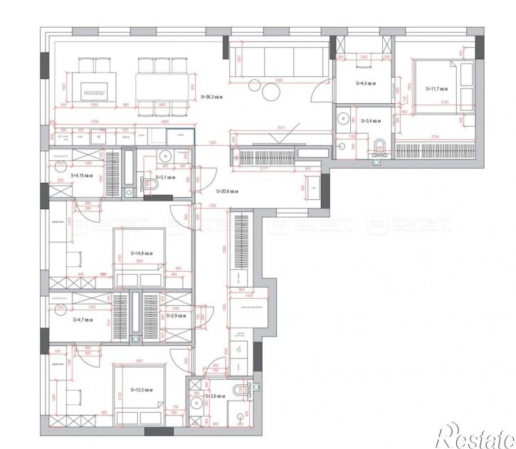 3-комн квартира ул. Алексея Козина, дом 8