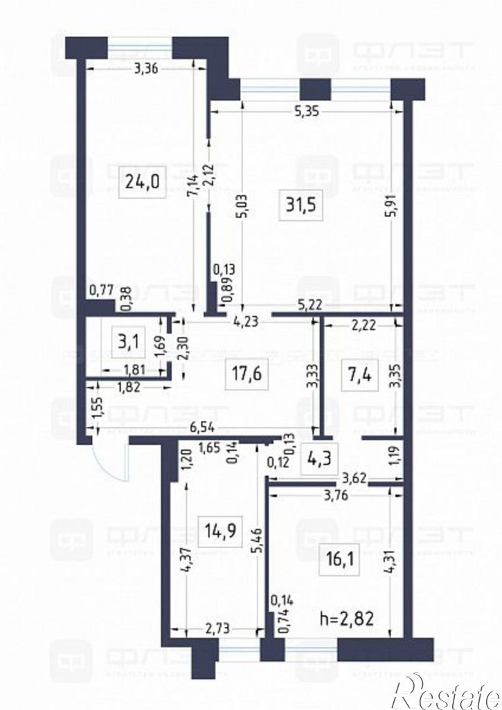 3-комн квартира ул. Калинина, дом 60