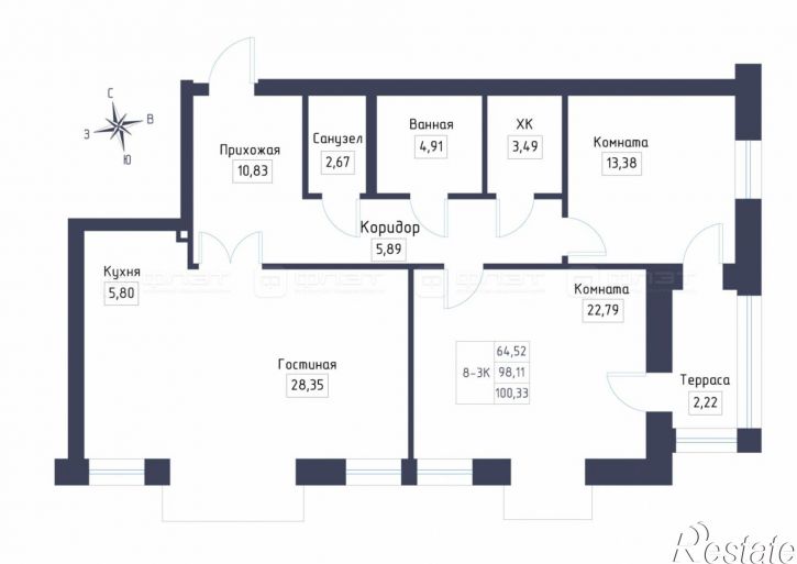 3-комн квартира ул. 25 Октября, дом 5