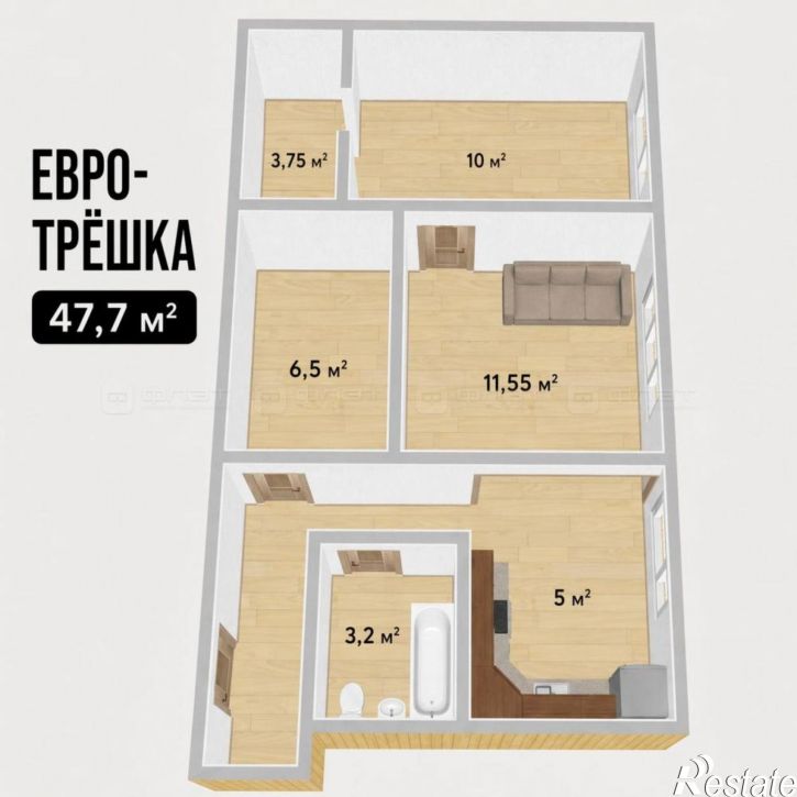 2-комн квартира ул. Короленко, дом 67