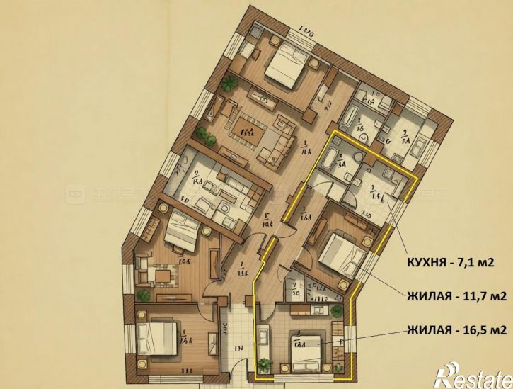 2-комн квартира ул. Бутлерова, дом 45
