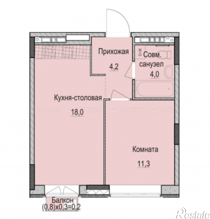 1-комн квартира в новом доме ул. Рауиса Гареева, дом 75