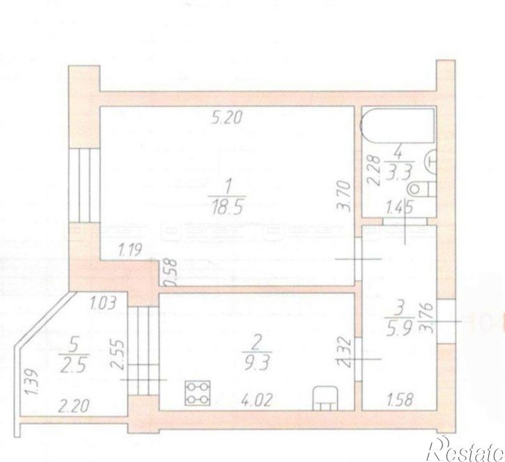 1-комн квартира ул. Меридианная, дом 3