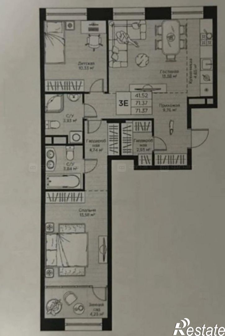2-комн квартира ул. Алексея Козина, дом 10