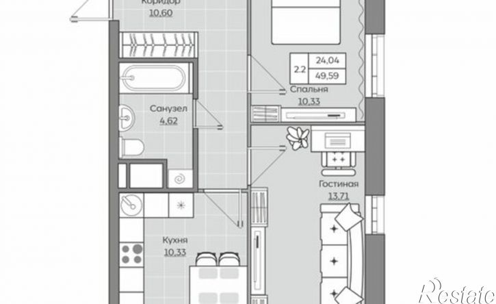 2-комн квартира в новом доме ул Братьев Батталовых, 20 2,  д. 20 2,  к. 2