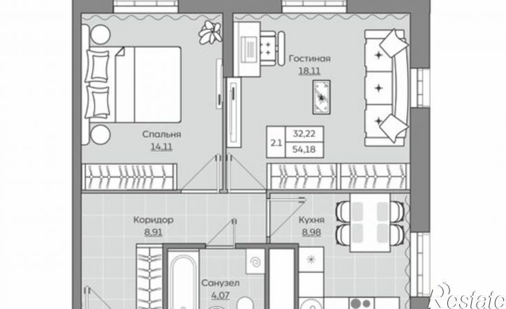 2-комн квартира в новом доме ул Братьев Батталовых, 20 2,  д. 20 2,  к. 2