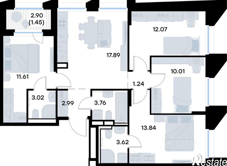 4-комн квартира в новом доме ул Профессора Мухамедьярова, 31Б,  д. 31Б