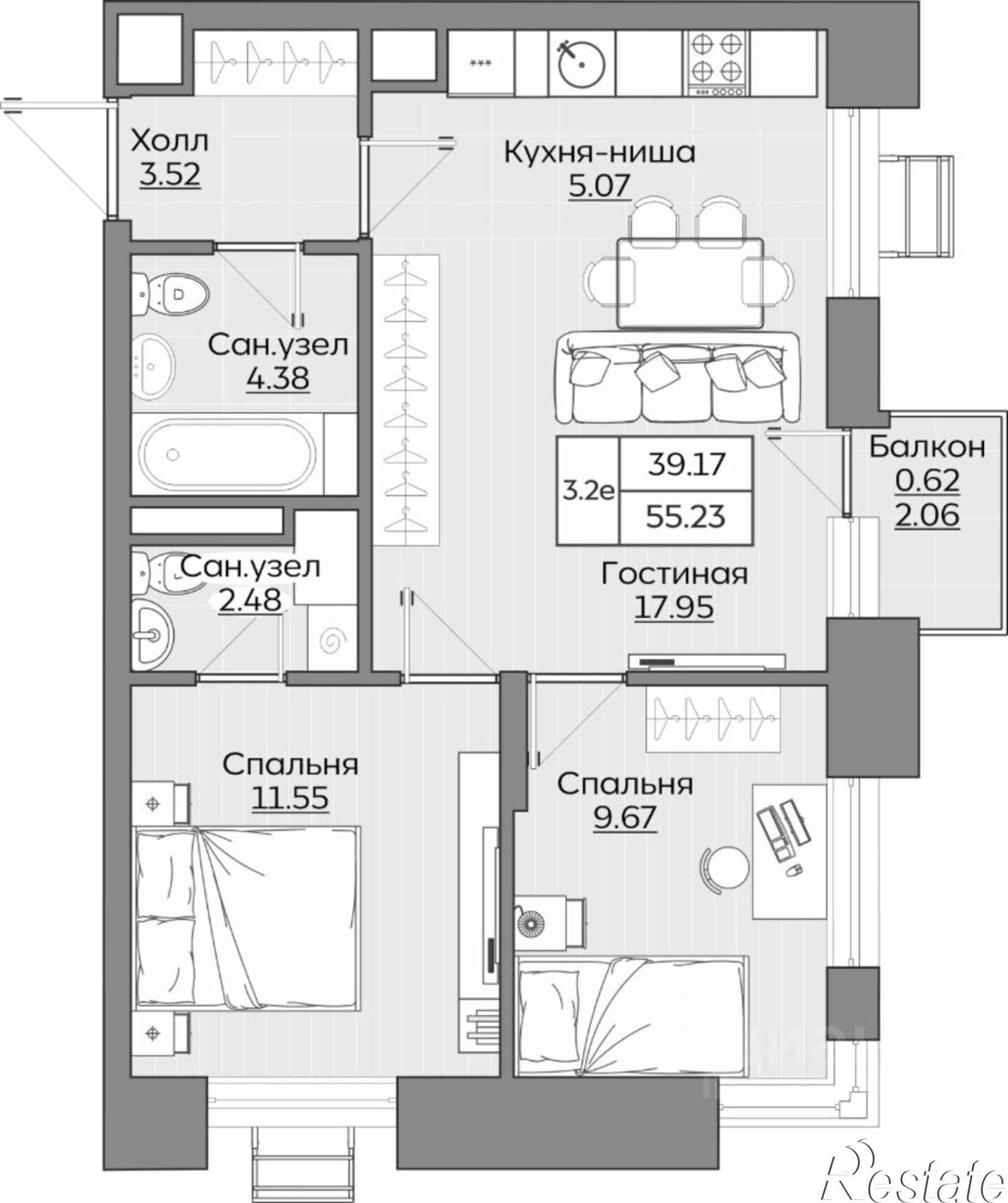 Купить квартиру за 10 834 000 рублей