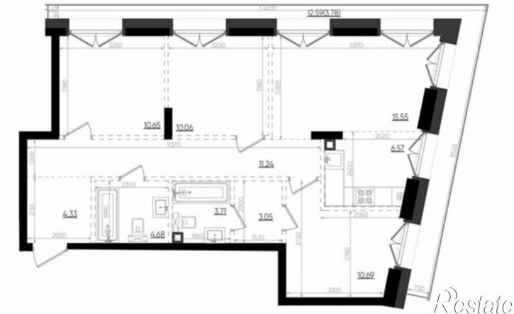 3-комн квартира в новом доме ул Аскара Шейх-Али, 1 4,  д. 1 4,  к. 4