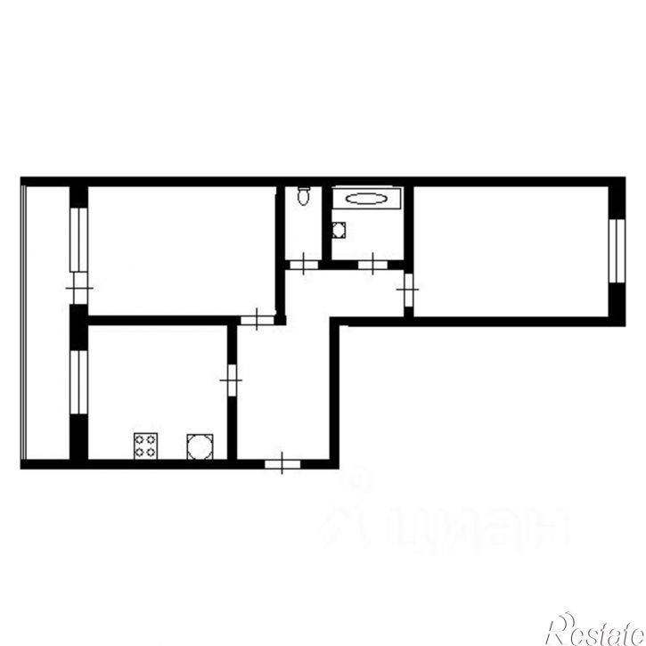 2-комн квартира ул Меридианная, 24,  д. 24