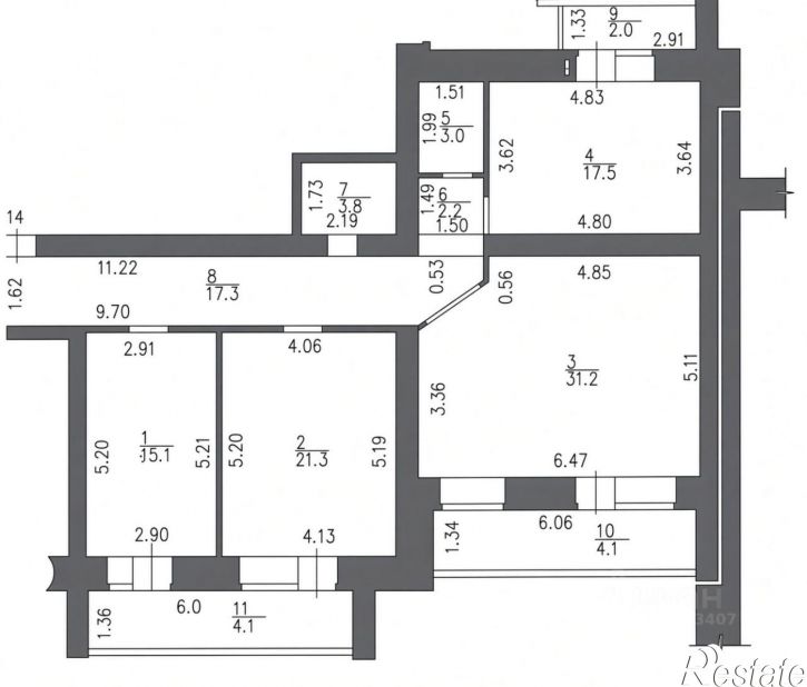3-комн квартира ул 2-я Азинская, 1В,  д. 1В