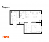 1-комн, 38 кв м, этаж 9/24 ул Хади Такташа, 135