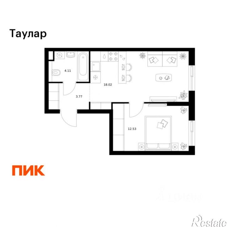 1-комн квартира в новом доме ул Хади Такташа, 135,  д. 135