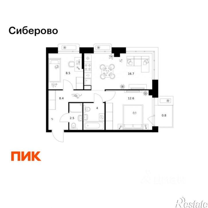 2-комн квартира в новом доме ул Халитова, 4,  д. 4